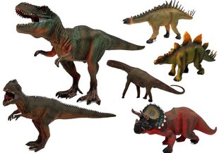 Setti erilaisia tyrannosaurusten ja muiden dinosaurusten hahmoja, 6 kappaletta hinta ja tiedot | Poikien lelut | hobbyhall.fi