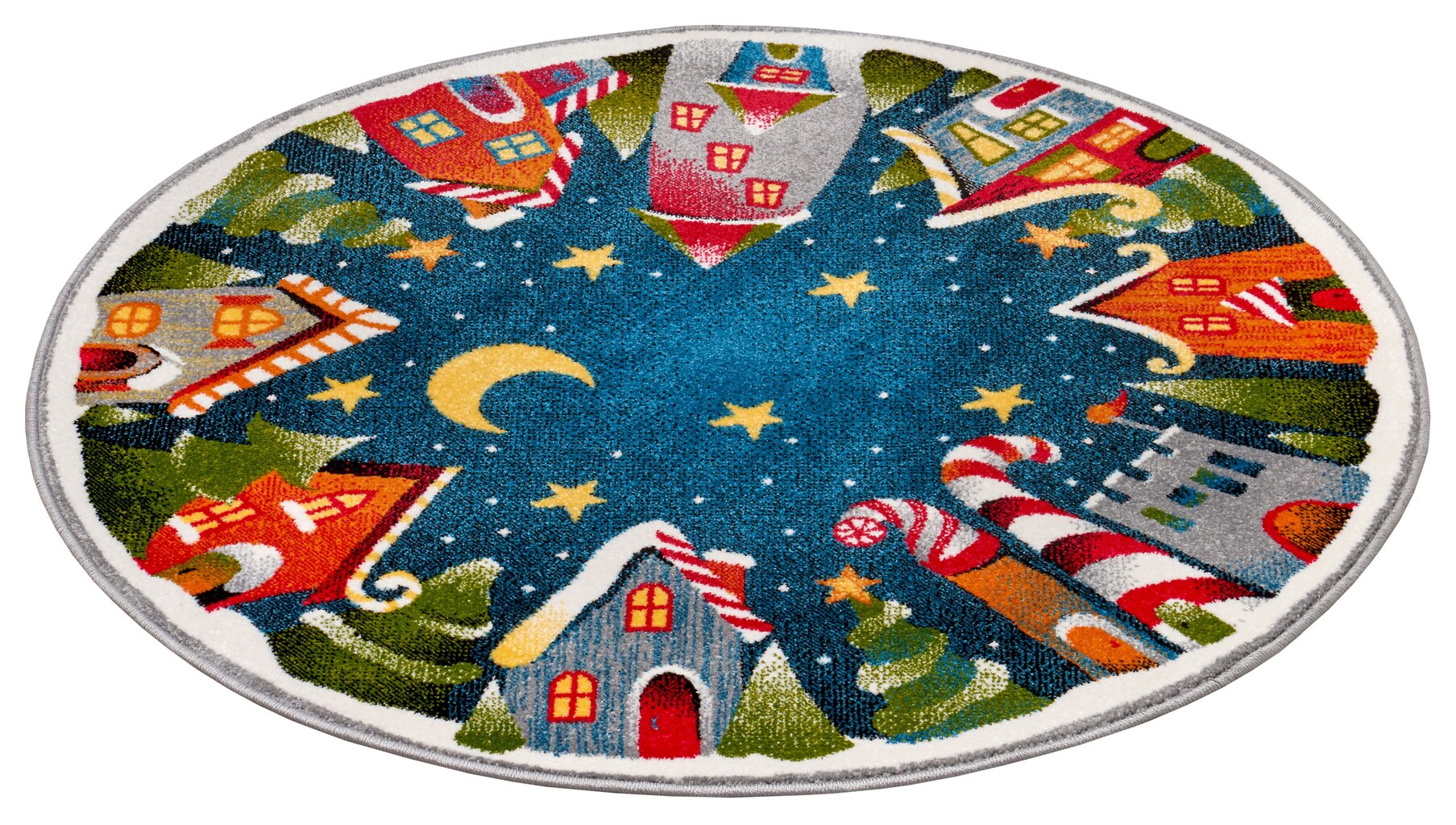 Hanse Home lasten matto Christmas Village, sininen, 80 cm hinta ja tiedot | Isot matot | hobbyhall.fi