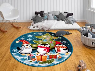 Hanse Kodu lasten matto Penguin Christmas, sininen, 133 cm hinta ja tiedot | Isot matot | hobbyhall.fi