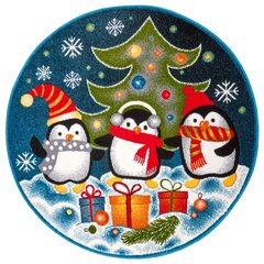Hanse Kodu lasten matto Penguin Christmas, sininen, 133 cm hinta ja tiedot | Isot matot | hobbyhall.fi