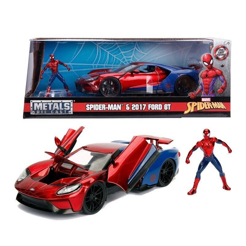 JADA Marvel Spiderman Samochód Ford GT 1:24 2017 hinta ja tiedot | Poikien lelut | hobbyhall.fi