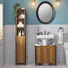 Korkea kylpyhuoneen kaappi SoBuy BZR62-PF, ruskea hinta ja tiedot | SoBuy Kylpyhuoneen kalusteet | hobbyhall.fi