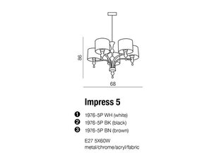 Azzardo riippuvalaisin Impress 5 Valkoinen hinta ja tiedot | Riippuvalaisimet | hobbyhall.fi