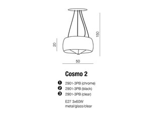 Azzardo riippuvalaisin Cosmo 2 Musta hinta ja tiedot | Riippuvalaisimet | hobbyhall.fi