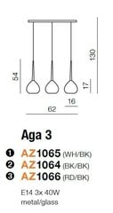 Azzardo riipus Aga 3 valkoinen/musta hinta ja tiedot | Riippuvalaisimet | hobbyhall.fi