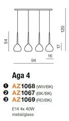 Azzardo riipus Aga 4 Musta hinta ja tiedot | Riippuvalaisimet | hobbyhall.fi