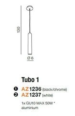 Riippuvalaisin Azzardo Tubo 1 Valkoinen hinta ja tiedot | Riippuvalaisimet | hobbyhall.fi