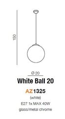 Riippuvalaisin Azzardo “White Ball 20 AZ1325” hinta ja tiedot | Riippuvalaisimet | hobbyhall.fi