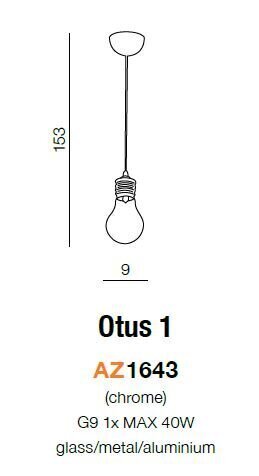 Riippuvalaisin Azzardo AZ1643 Otus 1 hinta ja tiedot | Riippuvalaisimet | hobbyhall.fi