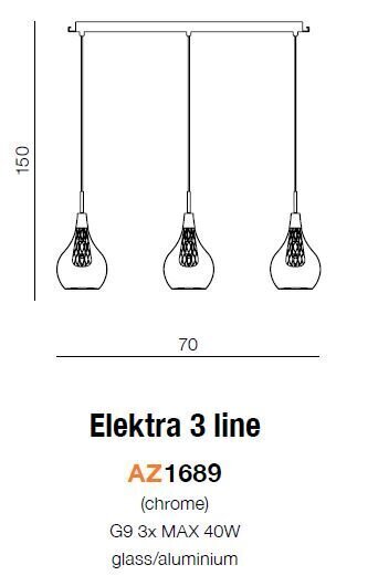 Riippuvalaisin Azzardo AZ1689 Elektra 3 hinta ja tiedot | Riippuvalaisimet | hobbyhall.fi