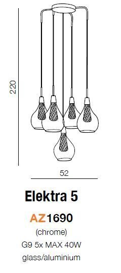 Riippuvalaisin Azzardo AZ1690 Elektra 5 hinta ja tiedot | Riippuvalaisimet | hobbyhall.fi