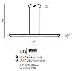 Riippuvalaisin Azzardo AZ1695 Ray hinta ja tiedot | Riippuvalaisimet | hobbyhall.fi