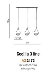 Azzardo riippuvalaisin Cecilia 3 AZ2173 hinta ja tiedot | Riippuvalaisimet | hobbyhall.fi