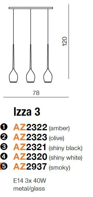 Riippuvalaisin Azzardo Izza 3 AZ2322 hinta ja tiedot | Riippuvalaisimet | hobbyhall.fi