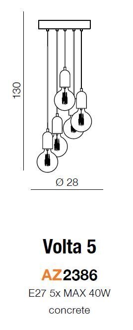 Riippuvalaisin Azzardo Volta 5 AZ2386 hinta ja tiedot | Riippuvalaisimet | hobbyhall.fi