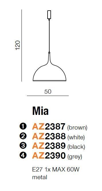 Riippuvalaisin Azzardo Mia AZ2389. hinta ja tiedot | Riippuvalaisimet | hobbyhall.fi