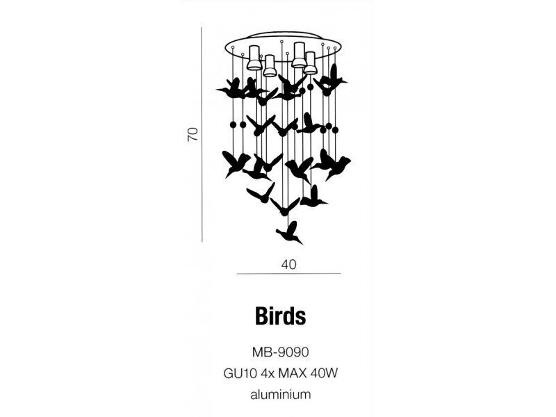 Azzardo-riippuvalaisin Birds AZ2449 hinta ja tiedot | Riippuvalaisimet | hobbyhall.fi