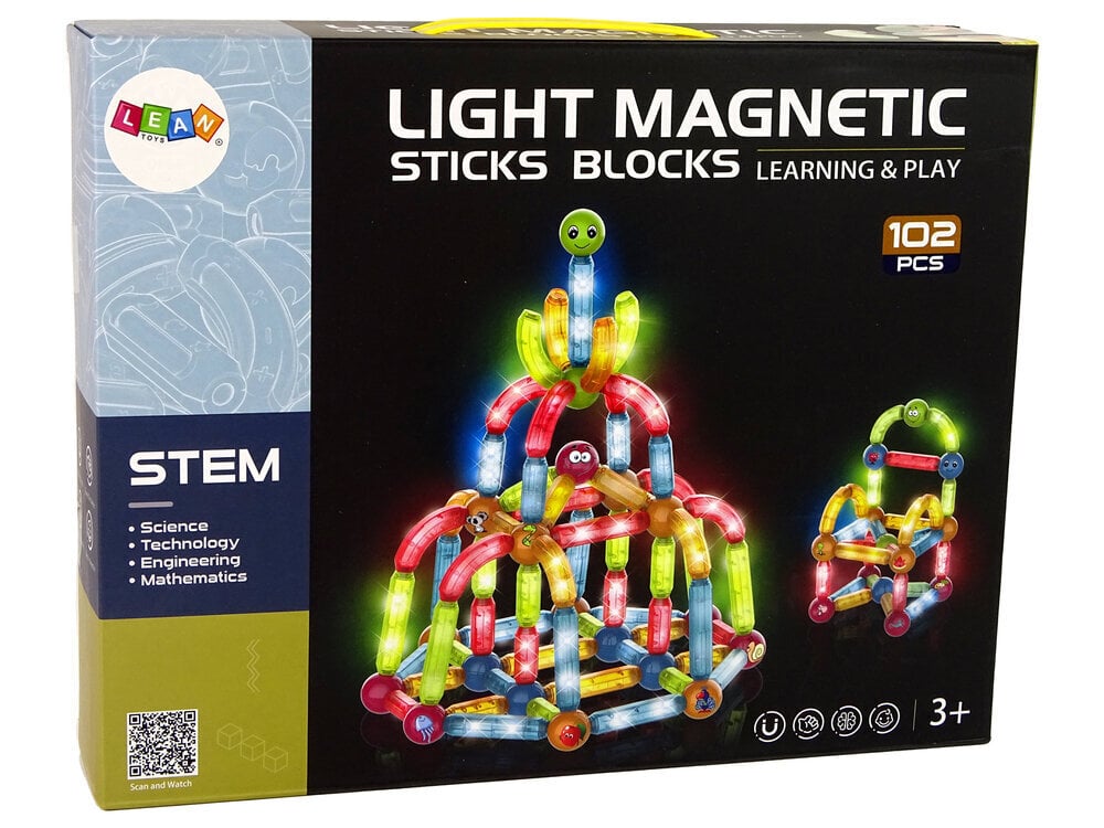 Magneettinen rakennussetti LeanToys 3D, 102 osaa hinta ja tiedot | LEGOT ja rakennuslelut | hobbyhall.fi