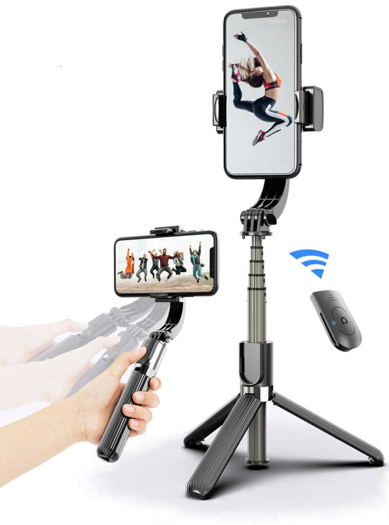 3-in-1 Gimbal 360° Kuvanvakain Selfie-tikku Jalusta Tripod hinta ja tiedot | Puhelintelineet | hobbyhall.fi