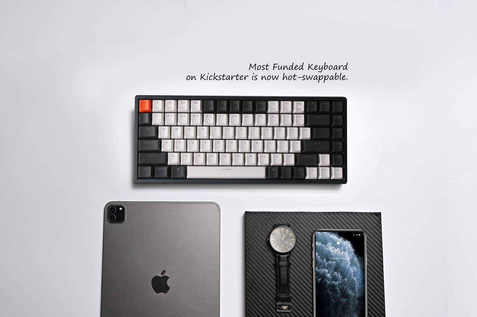 Keychron K2 mekaaninen langaton näppäimistö, harmaa, Gateron Blue switches hinta ja tiedot | Näppäimistöt | hobbyhall.fi