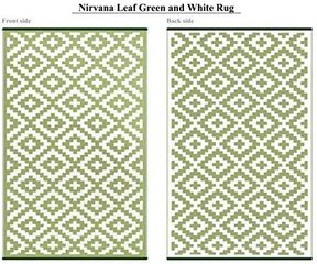 Green Decore matto, 90x150 cm, vihreä/valkoinen hinta ja tiedot | Isot matot | hobbyhall.fi