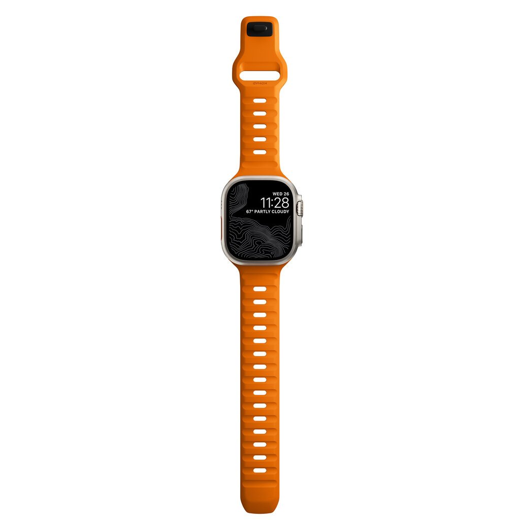 Nomad Sport Strap M/L, blaze - Apple Watch Ultra, Series 8, 7 (45mm), Series 5, 6, SE (44mm) hinta ja tiedot | Älykellojen ja aktiivisuusrannekkeiden lisätarvikkeet | hobbyhall.fi