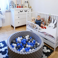 KiddyMoon 90x40cm/ei palloja ∅ 7cm neliö pallomeri, tummanharmaa hinta ja tiedot | Vauvan lelut | hobbyhall.fi