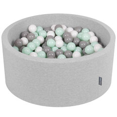 KiddyMoon pehmeä pallomeri pyöreä 90x40cm/300 pallot ∅ 7cm , harmaa hinta ja tiedot | Vauvan lelut | hobbyhall.fi