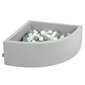 KiddyMoon pehmeä pallomeri neljännes kulmikas 90x30cm/300 pallot ∅ 7cm , vaaleanharmaa hinta ja tiedot | Vauvan lelut | hobbyhall.fi