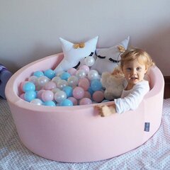 KiddyMoon 90x30cm/300 palloa ∅ 7cm pallomeri vaaleanpunainen hinta ja tiedot | Vauvan lelut | hobbyhall.fi