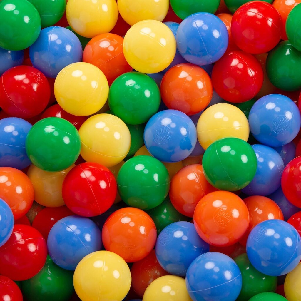 KiddyMoon 90x30cm/200 palloa ∅ 7cm pallomeri, tummanharmaa: keltainen/vihreä/sininen/punainen/oranssi. hinta ja tiedot | Vauvan lelut | hobbyhall.fi