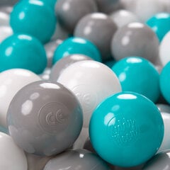 KiddyMoon pehmeät muoviset leikkipallot 100 palloa/6cm-2.36in värikäs , harmaa/valkoinen/turkoosi, harmaa/valkoinen/turkoosi hinta ja tiedot | Vauvan lelut | hobbyhall.fi