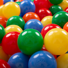 KiddyMoon 200 ∅ 7cm/2.75in pehmeät muoviset leikkipallot , keltainen/vihreä/sininen/punainen/oranssi. hinta ja tiedot | Vauvan lelut | hobbyhall.fi