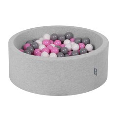 KiddyMoon 300 ∅ 7cm/2.75in pehmeät muoviset leikkipallot , harmaa/valkoinen/pinkki. hinta ja tiedot | Vauvan lelut | hobbyhall.fi