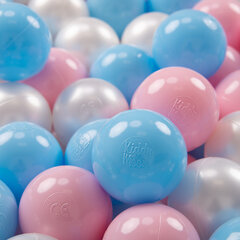 KiddyMoon 300 ∅ 7cm/2.75in pehmeät muoviset leikkipallot , baby blue/light pink/pearl hinta ja tiedot | Vauvan lelut | hobbyhall.fi