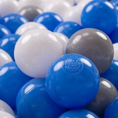 KiddyMoon 100 ∅ 7cm/2.75in pehmeät muoviset leikkipallot , harmaa/valkoinen/sininen hinta ja tiedot | Vauvan lelut | hobbyhall.fi