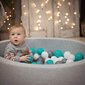 KiddyMoon 300 ∅ 7cm/2.75in pehmeät muoviset leikkipallot , turkoosi/läpinäkyvä/valkoinen. hinta ja tiedot | Vauvan lelut | hobbyhall.fi