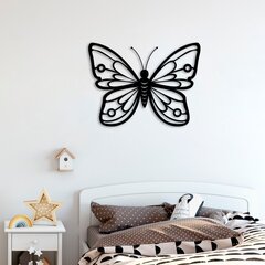 Seinäkoriste Butterfly, metallinen, 60 x 45 cm, musta hinta ja tiedot | Sisustustuotteet | hobbyhall.fi