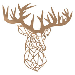 Seinäkoriste Deer, metallinen, 50 x 49 cm, ruskea hinta ja tiedot | Sisustustuotteet | hobbyhall.fi