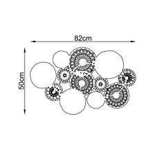 Seinäkoriste Zugur, metallinen, 82 x 50 cm, sininen / kulta hinta ja tiedot | Sisustustuotteet | hobbyhall.fi