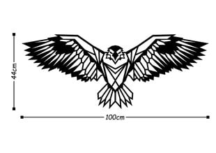 Seinäkoriste Eagle, metallinen, 100 x 44 cm, musta hinta ja tiedot | Sisustustuotteet | hobbyhall.fi