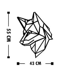Seinäkoriste Wolf, metallinen, 43 x 55 cm, musta hinta ja tiedot | Sisustustuotteet | hobbyhall.fi