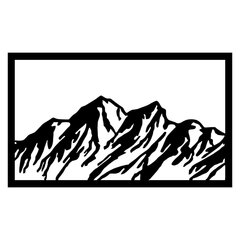 Seinäkoriste Mountain, metallinen, 100 x 60 cm, musta hinta ja tiedot | Sisustustuotteet | hobbyhall.fi