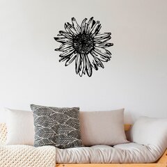 Seinäkoriste Daisy, metallinen, 70 x 70 cm, musta hinta ja tiedot | Sisustustuotteet | hobbyhall.fi