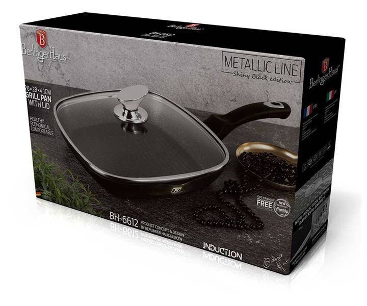 Berlinger Haus BH, Grillipannu 28 cm Metallic Line Shiny Black Edition hinta ja tiedot | Paistinpannut | hobbyhall.fi