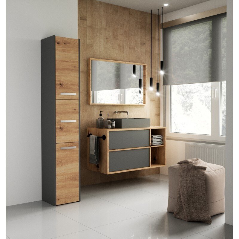 Kylpyhuonekaappi Top E Shop S33, ruskea hinta ja tiedot | Kylpyhuonekaapit | hobbyhall.fi
