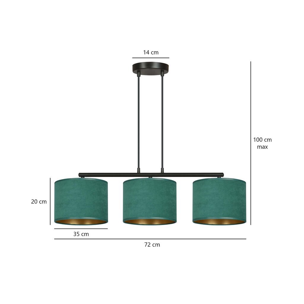 Riippuvalaisin Emibig Hilde 3 BL Green hinta ja tiedot | Riippuvalaisimet | hobbyhall.fi