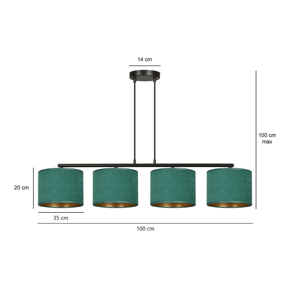 Riippuvalaisin Emibig Hilde 4 BL Green hinta ja tiedot | Riippuvalaisimet | hobbyhall.fi