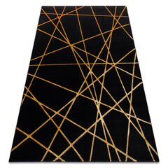 Matto GLOSS moderni 406C 86 tyylikäs, glamour, art deco, geometrinen musta / kulta hinta ja tiedot | Isot matot | hobbyhall.fi