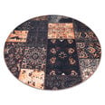 ANTIKA ancient chocolate matto ympyrä, moderni tilkkutyö pesu, kreikkalainen - musta / terrakotta